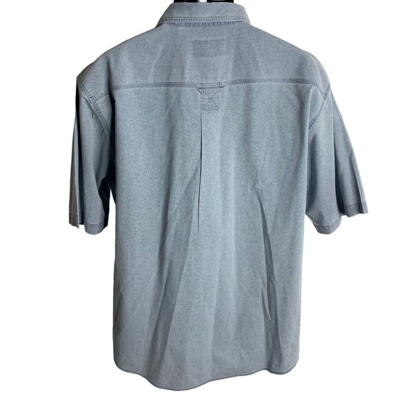 Red Head Button Up Chambray Fishing Shirt XL Blue Denim Pockets Short Sleeves - Picture 4 of 6